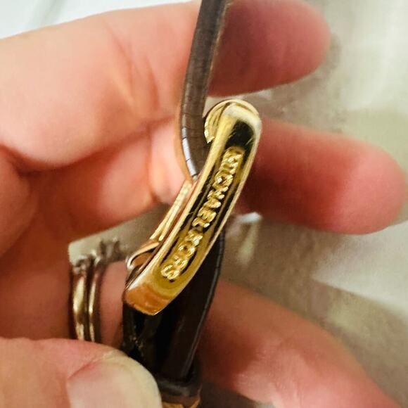 MICHAEL KORS Women's Jetset Brown Leather Gold Chain Handle Shoulder Bag - Picture 8 of 13